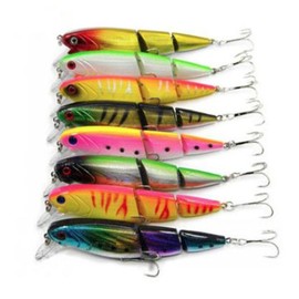 ASPALAND Joint Lures, 3 Connections, 8 Colors, 8 Pieces, S-Shaped, 5.5 inches (14 cm), 14 G, Bus, Sea Bass (Joint Lures 3 Connections, 8 Colors)