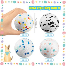 Amylove 8 Pcs Dog Balls Toy for Aggressive Chewers Indestructible Dog Ball Bouncy Floating Dog Toy Ball Lightweight Durable Dog Chew Ball for Medium Large Dogs Training Fetch, 4 Colors (Medium)