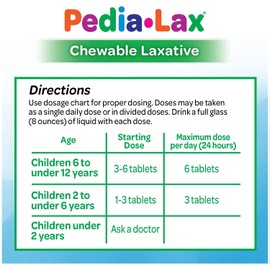 Pedia-Lax Children’s Chewable Laxatives for Constipation, Gently Relieves Occasional Constipation for Kids Ages 2-11, Watermelon Flavor, 30 Count, Pack of 3