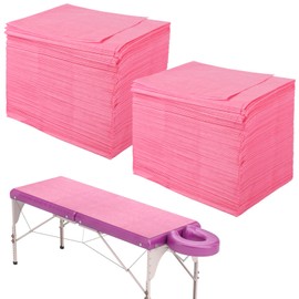 Disposable Bed Sheets, 50pcs Massage Spa Sheets, Soft Non-Woven Fabric Massage Table Bed Sheet Protective Duvets for Beauty Salon, Spa, Massage, Hotels, Beautician, 180 x 80 cm (Pink-50pcs)
