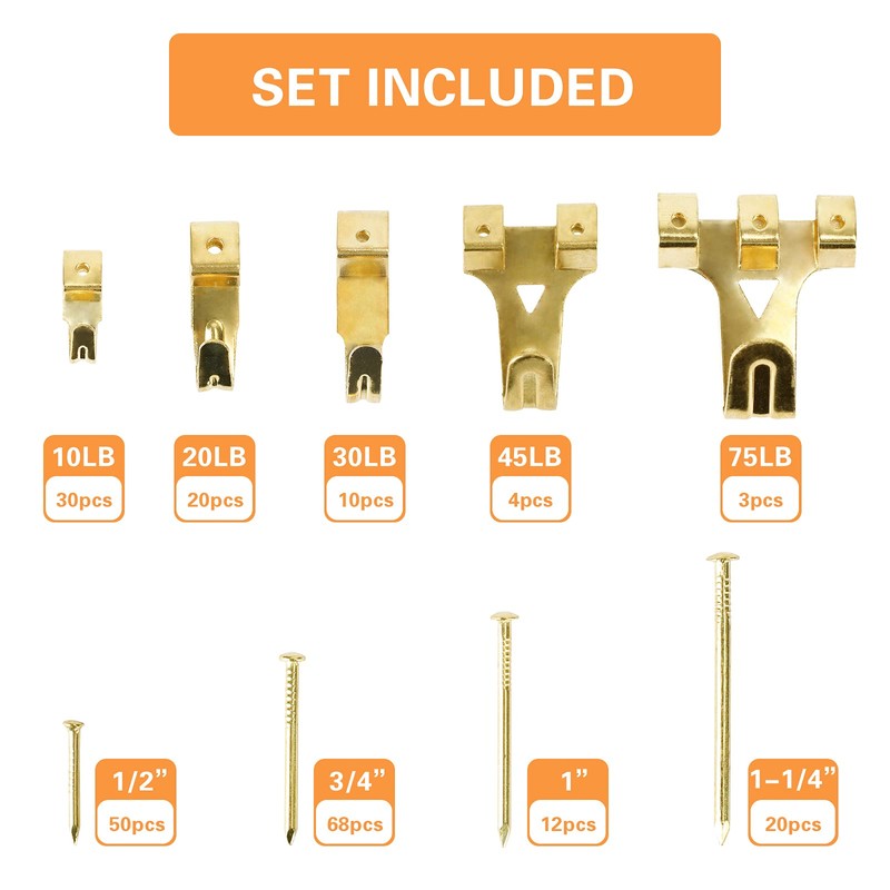 Hongway 276pcs Picture Hanging Kit, Picture Hangers, Heavy Duty Frame