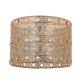 Polished Gold Acrylic Gem Moroccan Style Chandelier Pendant Light Shade Fitting with Amber Beads | 60w | 24cm Diameter | Quality Made Product by Happy Homewares