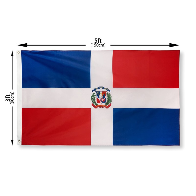DANF Dominican Flag 3x5 Foot Polyester Bandera De Republica Dominicana