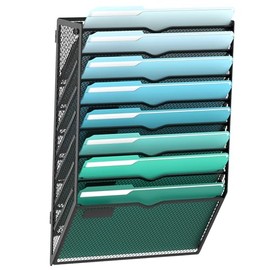 SUPEASY Organizador de archivos de pared de 8 niveles, archivos de pared colgantes para papeles, carpetas, revistas, organizador de pared para portapa