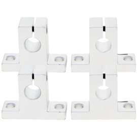 Othmro 4 Pieces Linear Motion Rail Ball Bearings, Clamping Linear Guide Shaft Rail Guide Rail Support Slide Guide Aluminium for 10mm Diameter Shaft