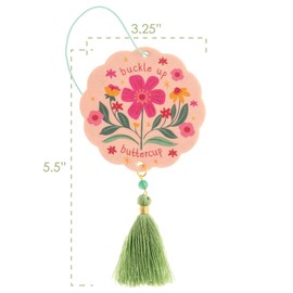 Karma, Essential Oil Air Freshener for Cars Set of 2, Home & Office - Colorful Decorative Hanging Air Freshener with Tassel, Buttercup Vanilla Scented