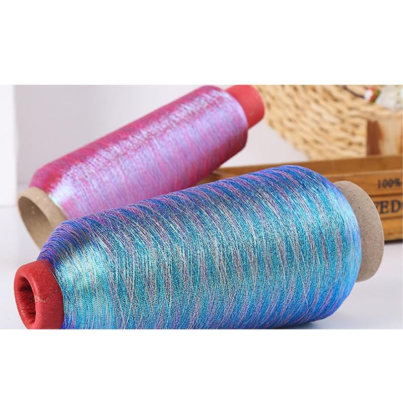 2200M Metallic Embroidery Thread Iridescent Glitter Polyester Sewing Thread for
