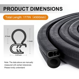 Door Weather Stripping for Ford Bronco F100 F150 F250 F350 1980-1997, Front Left Driver and Right Passenger Side