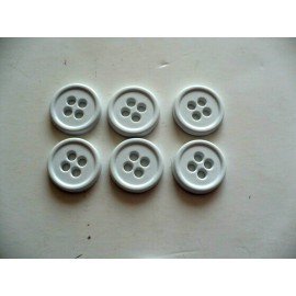 Unbranded 6/pcs Buttons small size D=7/16" (12mm)  White color 4 holes