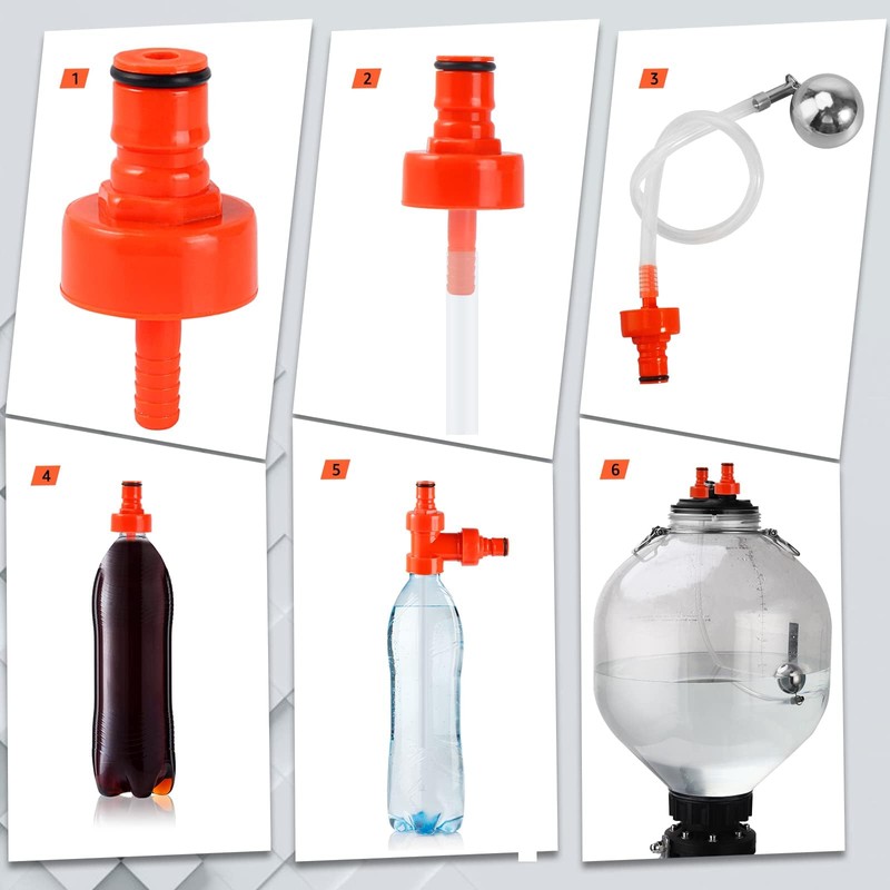 FERRODAY 4 Pack Carbonation Cap Forced Carbonation for PET Bottle