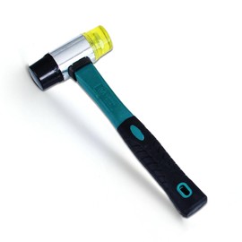 Gummihammer Klein, Schonhammer 25mm, Camping Hammer, Simplex Hammer, Gummihammer Pflasterhammer, Kunststoffhammer, Doppelkopfhammer mit Rutschfestem Gummigriff für Holz, Kunststoff, Leder