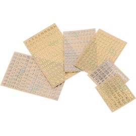 Pegatinas Metálicas Adhesivas para Manualidades y Scrapbooking, 26 Letras y Números en 6 Hojas Mixtas, Tamaño 4.5 Mm, Pegatinas Decorativas para Álbumes y Varios estilos