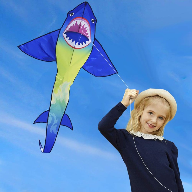 HONBO Large Shark Kites for Kids & Adults, Easy to