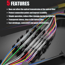 40mm Clear PE Heat Shrinkable Tube Fiber Optical Cable 2.6mm Dia Fusion Splice Protection Sleeve 100pcs
