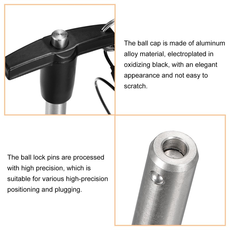 sourcing map T Handle Lock Pins, 25/64" Pin Dia. 3-5/32"