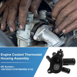 X AUTOHAUX Plastic Engine Coolant Thermostat Housing Assembly for Buick Encore 2016-2021 Replace No.12672523/12707589/902-2132 1 Pcs