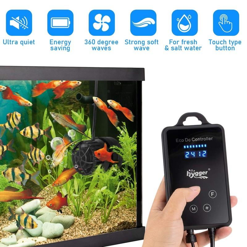 hygger Quiet Magnetic Aquarium Wave Maker, 1600GPH DC 12V Powerhead