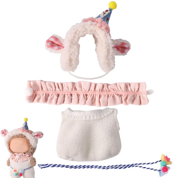 Lyreh Doll Clothes, Beautiful Polyester Plush Doll Outfits Jumpsuit Sheep