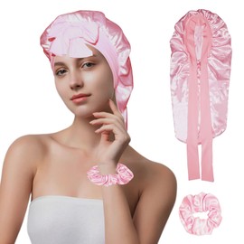 Long Satin Bonnet for Women, pink