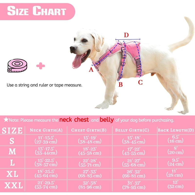 BELPRO Multi-Use Support Dog Harness, Escape Proof No Pull Reflective