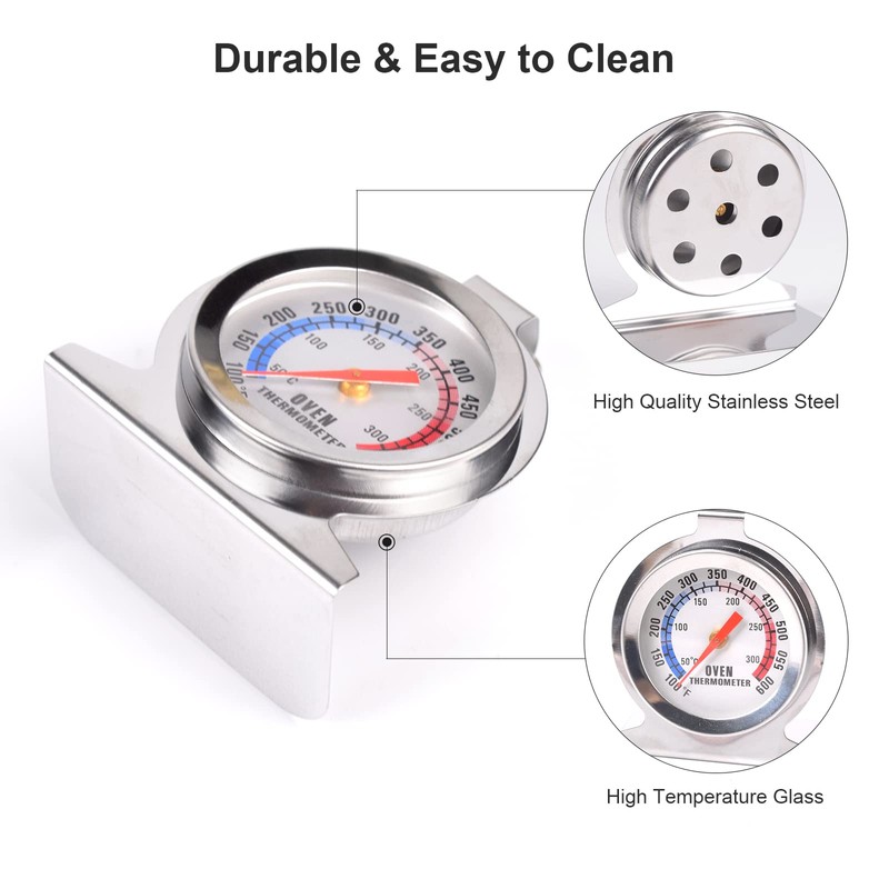 Stainless Steel Oven Thermometer for Fan Oven, Oven Temperature Gauge
