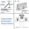 Burappoi Automatic Door Closer Stainless Steel Aluminum Alloy Adjustable Duty