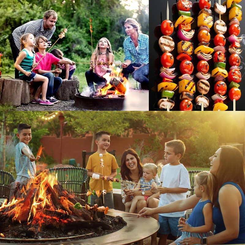 Extra Long 24" Bamboo Smores Sticks (150 Pcs), Marshmallow Roasting