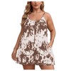 MakeMeChic Women's Plus Size Tie Dye Cami Romper with Pockets