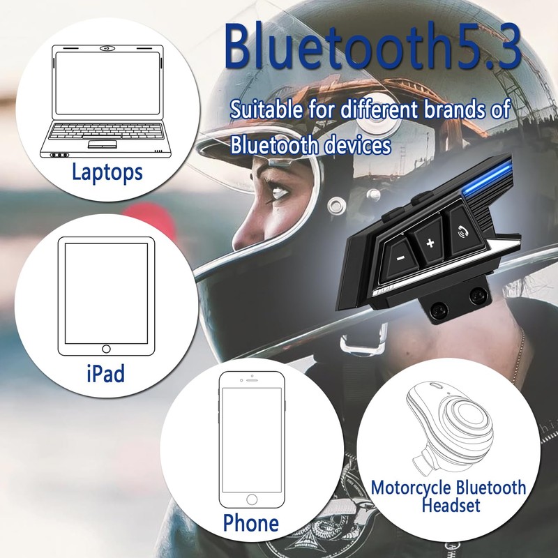 ZHIDUOXING Motorcycle Bluetooth Headset BT40 Helmet Speaker Single-Person Headphone with