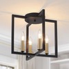 Modern Farmhouse 4-Light Black and Gold Ceiling Light Fixture, Industrial