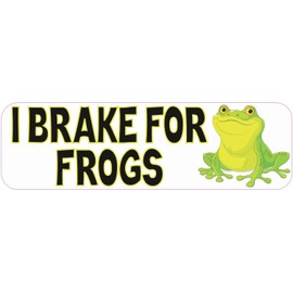 StickerTalk I Brake for Frogs Magnet, 10 inches by 3 inches