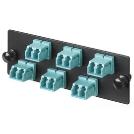 Panduit FAP6WAQDLC Multi-Mode 6-Port Fiber Adapter Panel with Phosphor Bronze Split Sleeve, Aqua
