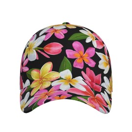 Hawaiian Floral Flower Baseball Cap for Men Women Adjustable Trucker Hat for Running Sports Hiking Beach