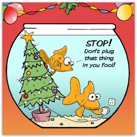 Twizler Merry Christmas Card with Fish Fool - Happy Christmas Card - Xmas Card - Funny Christmas Card - Womens Christmas Card - Mens Christmas Card - Female Christmas Card - Male Christmas Card