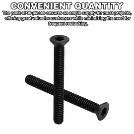 1/4-20 x 2 1/4 Flat Head Floorboard Thread Cutting Screws, T-30 Drive, Type F, (Star - Six Lobe Drive), Black Phosphate Finish, Countersunk, Alloy Steel - 30pcs