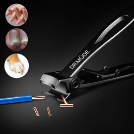 Nail Clippers - DRMODE 15mm Wide Jaw Opening Stainless Steel Fingernail and Toenail Clippers for Thick Nail with Nail File, Slant Edge Cutter for Seniors & Men & Women Big Set