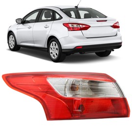 Tail Lights Assembly Compatible with 2012-2014 Ford Focus 4-Door Sedan Taillamp Rear Outer Left Driver Side，Including Bulbs