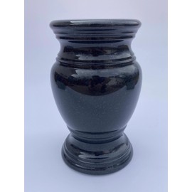 Turned Granite Vase Polished (5.5"x9") Black