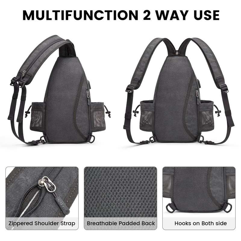 G4Free Sling Bag Crossbody Backpack with Charging Port & RFID
