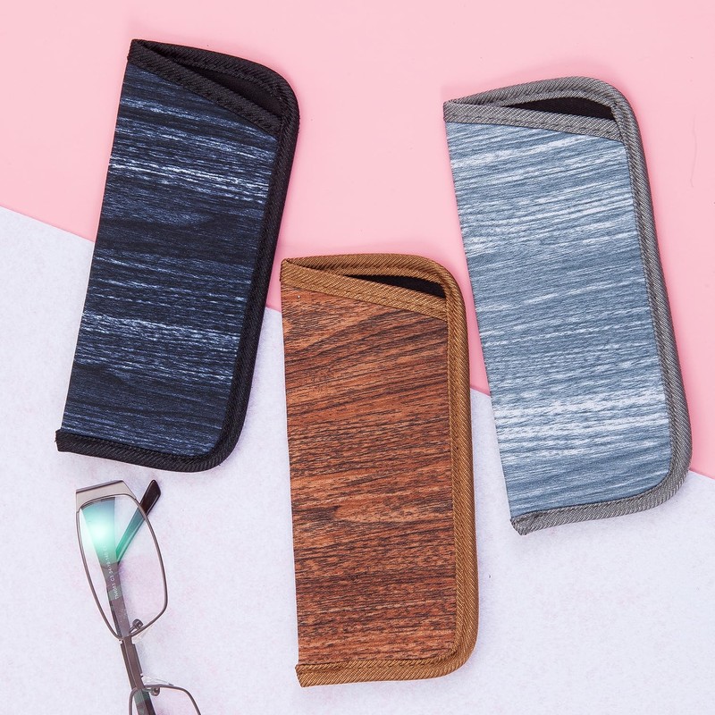 3 Pack Reading Glasses Pouch - Soft Eyeglasses Sleeve Reading