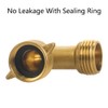 Garden Brass Hose Connector, 90° Elbow Adapter, 3/4" Male to