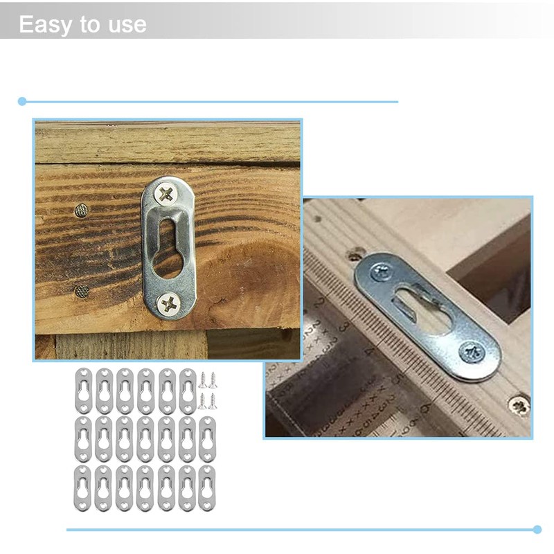 20 Pcs Keyhole Hangers Heavy Duty Keyhole Hanging Plates 45mm*16mm