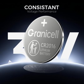 Granicell 2016 Battery Compatible with Apple AirTag CR2016 Lithium 3V Coin Battery for Child Safety, Suitable for Key Fobs, Smart Sensors, Scales, Candles and More (CR2016-6)