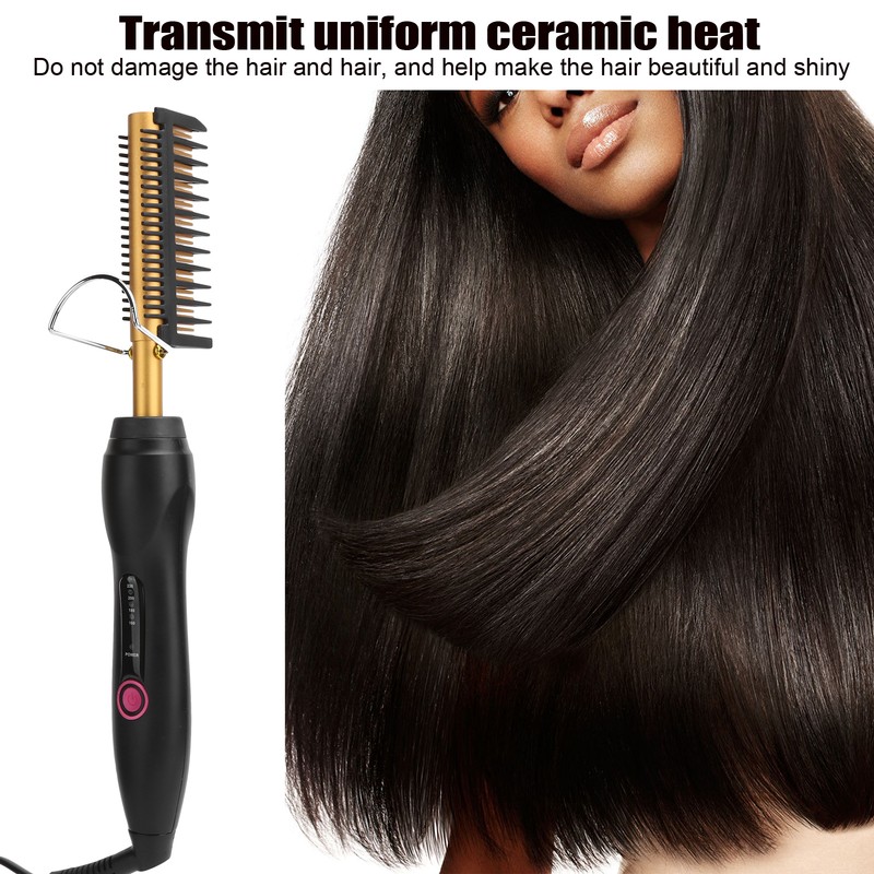 Electric Straightening Comb Fast Heating Wet Dry Hairdressing Comb 110‑