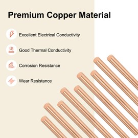 M METERXITY 2-Pack Copper Round Rod 4mm Dia. 11.81 Inch Length T2 Stock Solid Rod Lathe Bar for Metal Crafts DIY/Gardening/Industry/Decoration Pure Copper Tube