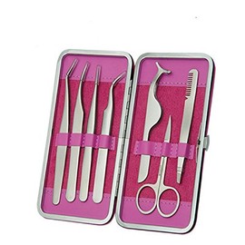 Yimart Professional Eyebrow Tweezer Set False Eyelash Extension Tool Kits Set Eyebrow Tweezers Eyebrow Trimmer Stainless Steel Eye Lashes Tweezers 7Pcs Grafting false eyelashes Makeup Accessories