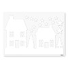 Large Pack Christmas Houses Trees Silhouettes, Window dressing Sticker, Spread