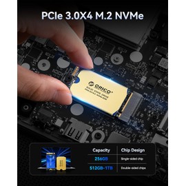 ORICO M.2 2242 NVMe SSD 256GB, PCIe 3.0 with 2500MB/s Read Speed, TLC NAND, Copper Heat Sink for Laptops, Mini PCs, IoT Devices, and DIY External Drives - J10-2242