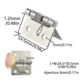 ZRM&E 8pcs Self Locking Spring Hinge 1" Spring Iron Hinge for Decorative Boxes, Lockers, Dressers, Furniture Cabinet