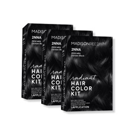 Madison Reed Radiant Hair Color Kit, Blackest Black for 100% Gray Coverage, Ammonia-Free, 2NNA Pescara Black, Permanent Hair Dye, Pack of 2